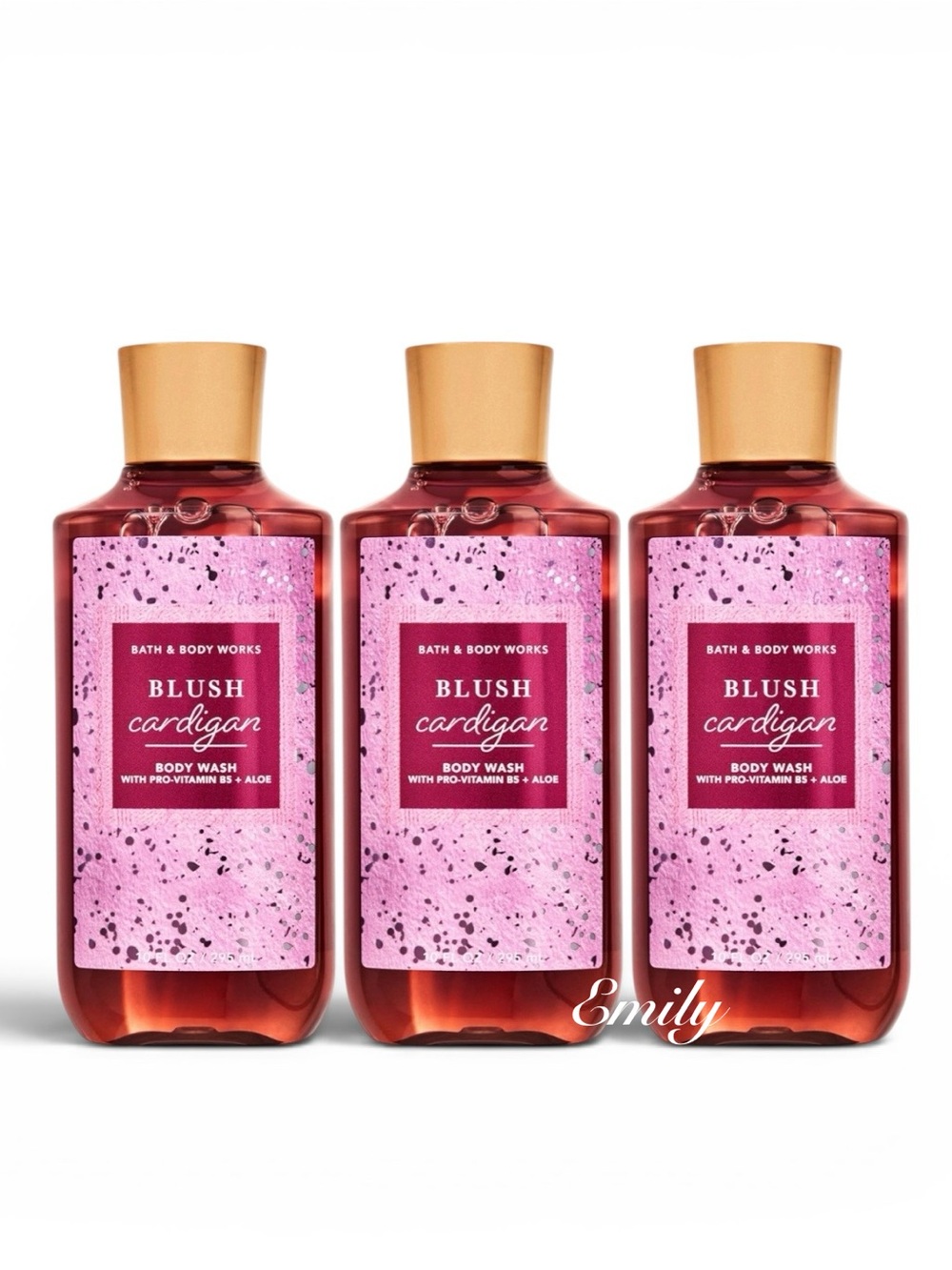 3X Bath & Body Works BLUSH Cardigan Body Wash 10 fl oz Bundle